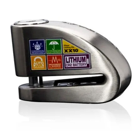 Κλειδαριά δισκοφρένου XENA XX10 με Συναγερμό Ασημί 10mm