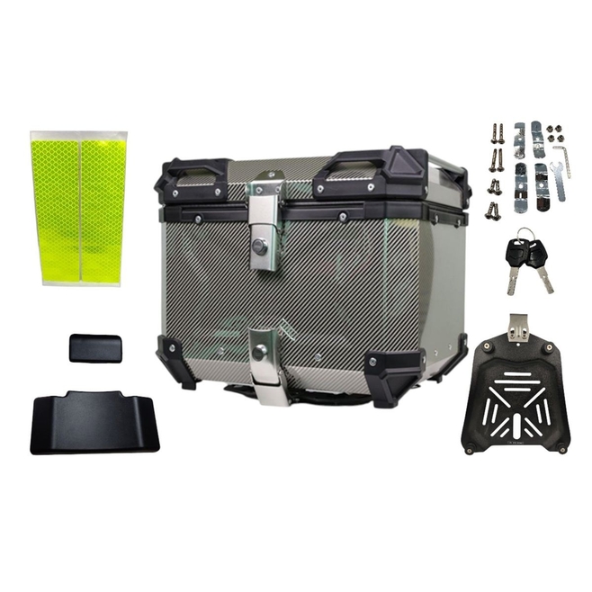 Βαλίτσα ANAX Αλουμινίου Ασημί 55L Carbon