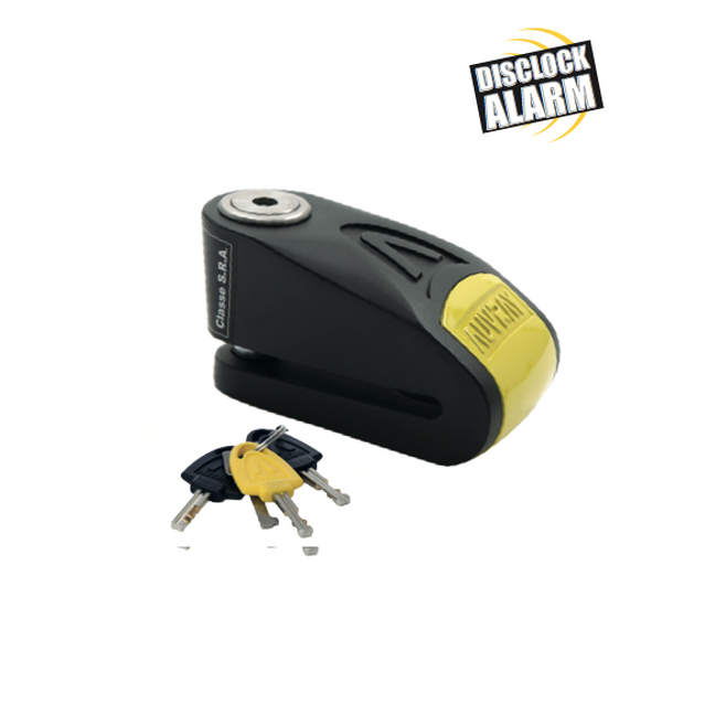 Κλειδαριά δισκοφρένου Auvray B lock 14 Black/Yellow + Alarm 120 db