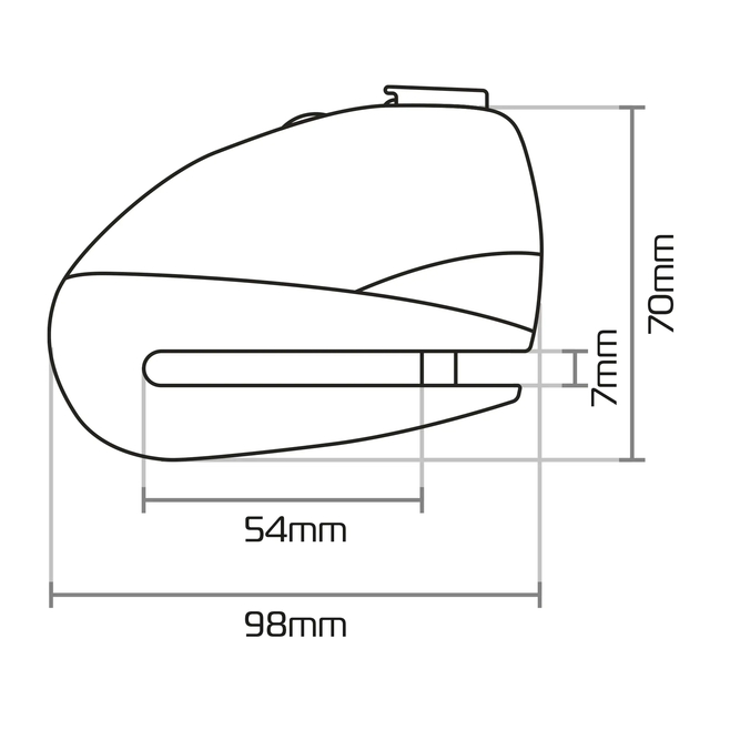 Κλειδαριά Δισκόφρενου OXFORD Screamer7 Alarm Disc Lock Black/Yellow