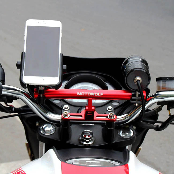 Μπάρα τιμονιού αλουμινίου Motowolf Μαύρη