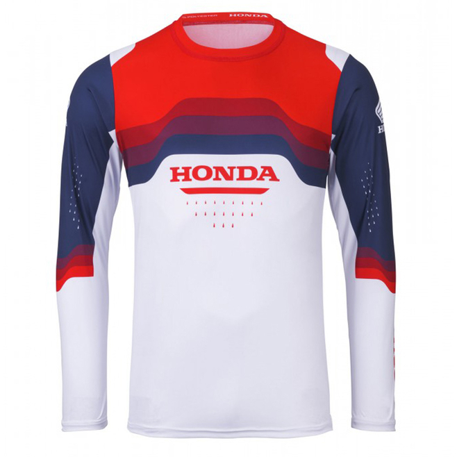 Honda Shirt MX Racing Jersey White Blue Red