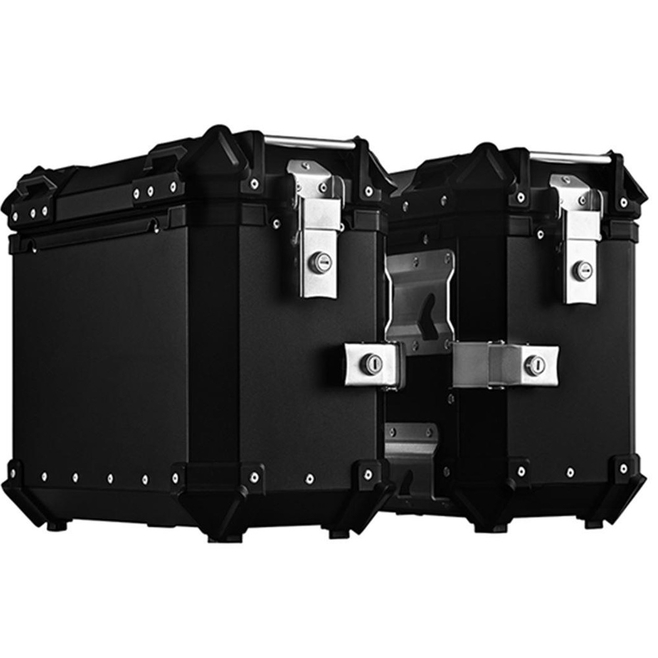 Βαλίτσες Πλαϊνές Σετ ANAX Αλουμινίου Black 35L